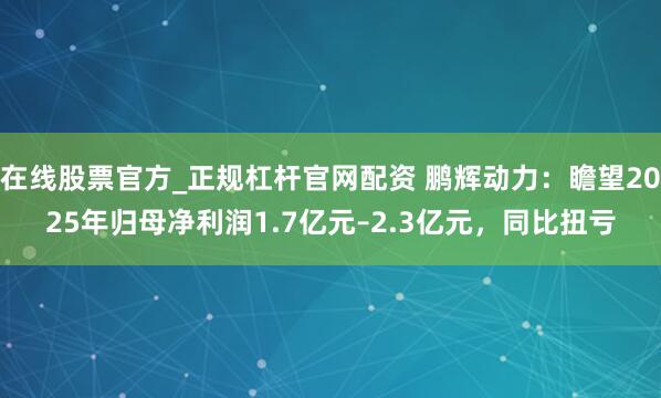 在线股票官方_正规杠杆官网配资 鹏辉动力：瞻望2025年归母净利润1.7亿元–2.3亿元，同比扭亏